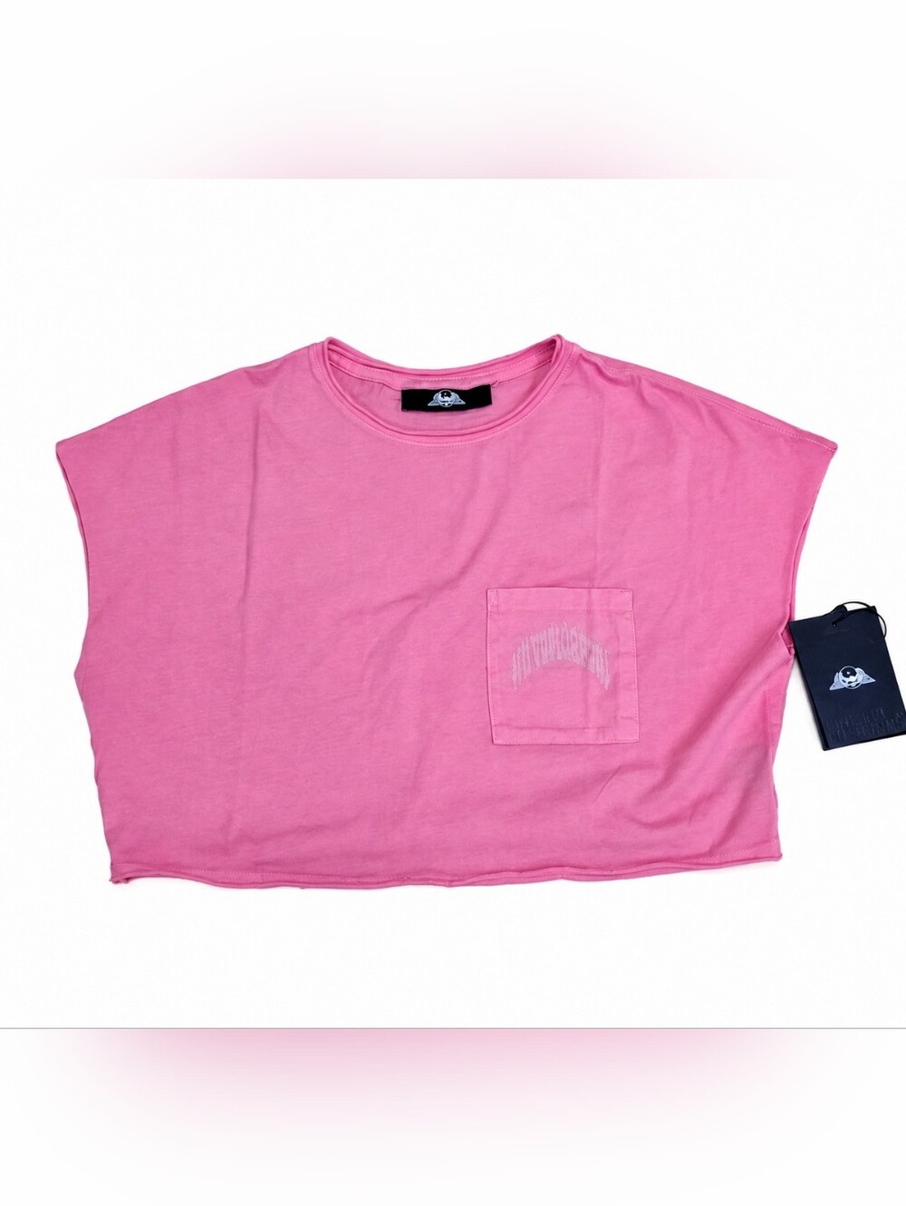 Civil Regime No Tomorrow Coral Pink Cropped Muscle Sweatshirt Tank Top Small NWT